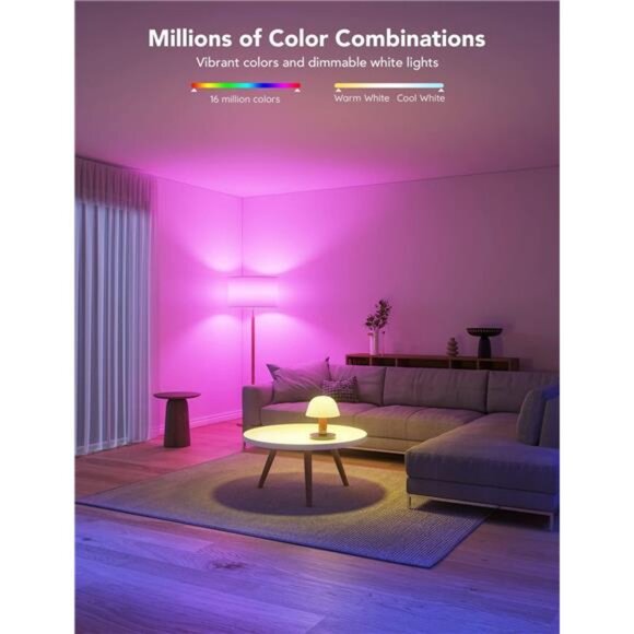 Govee LED Smart Light Bulbs, 1000LM Color Changing Light Bulb, Wi-Fi & - Picture 3 of 7